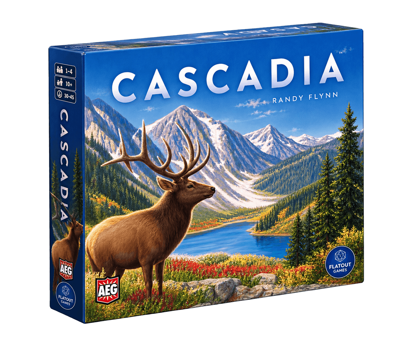 Caixa ilustrativa do jogo Cascadia.
